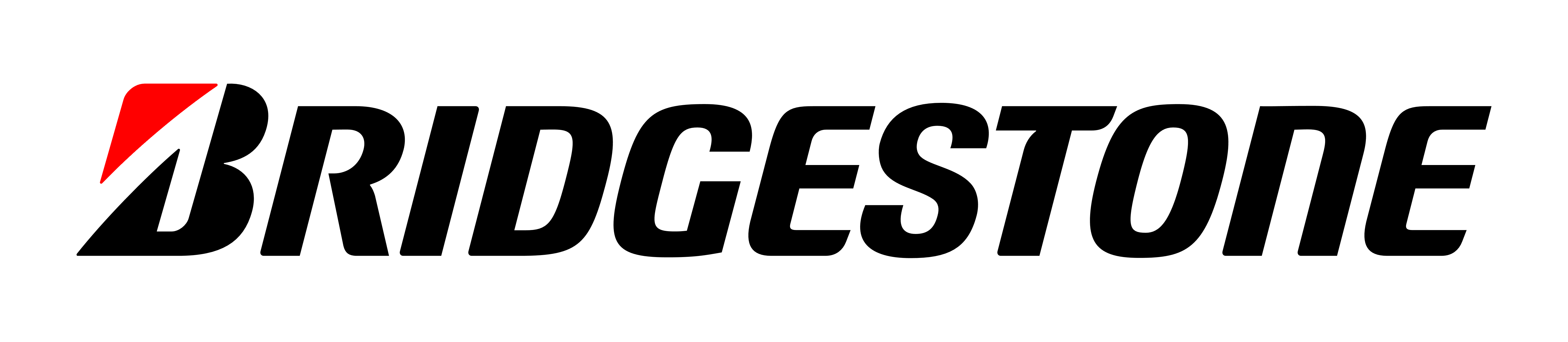 Bridgestone logo in black and red