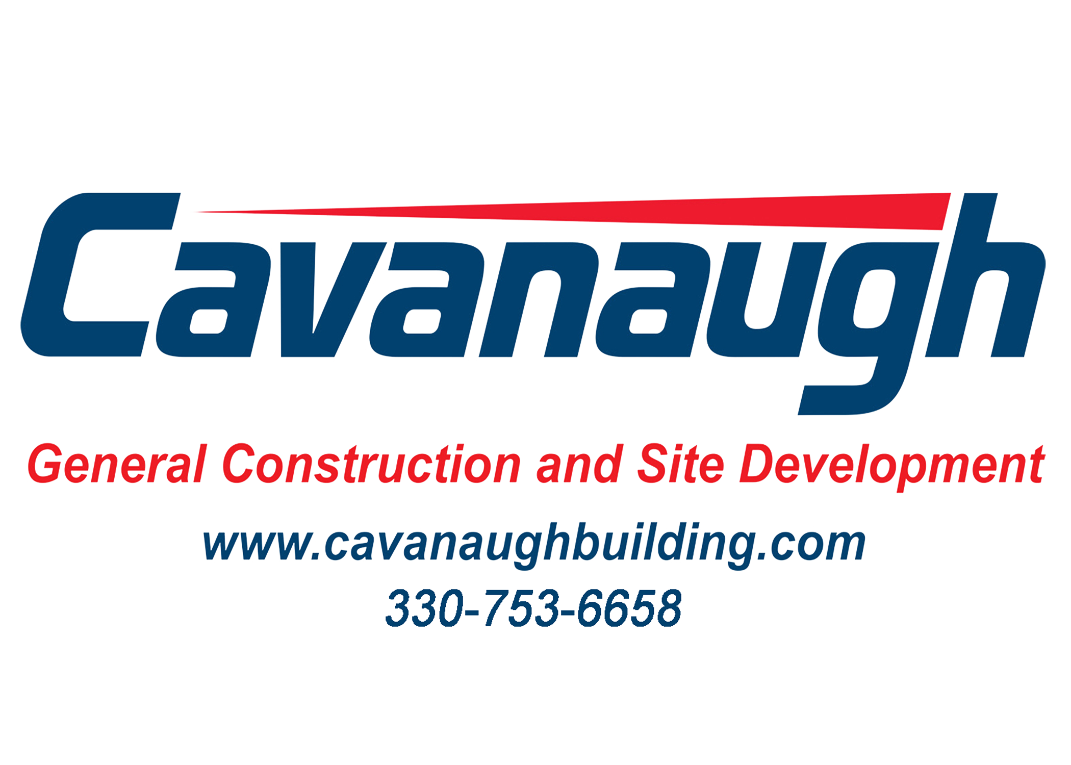 Blue and red Cavanaugh logo