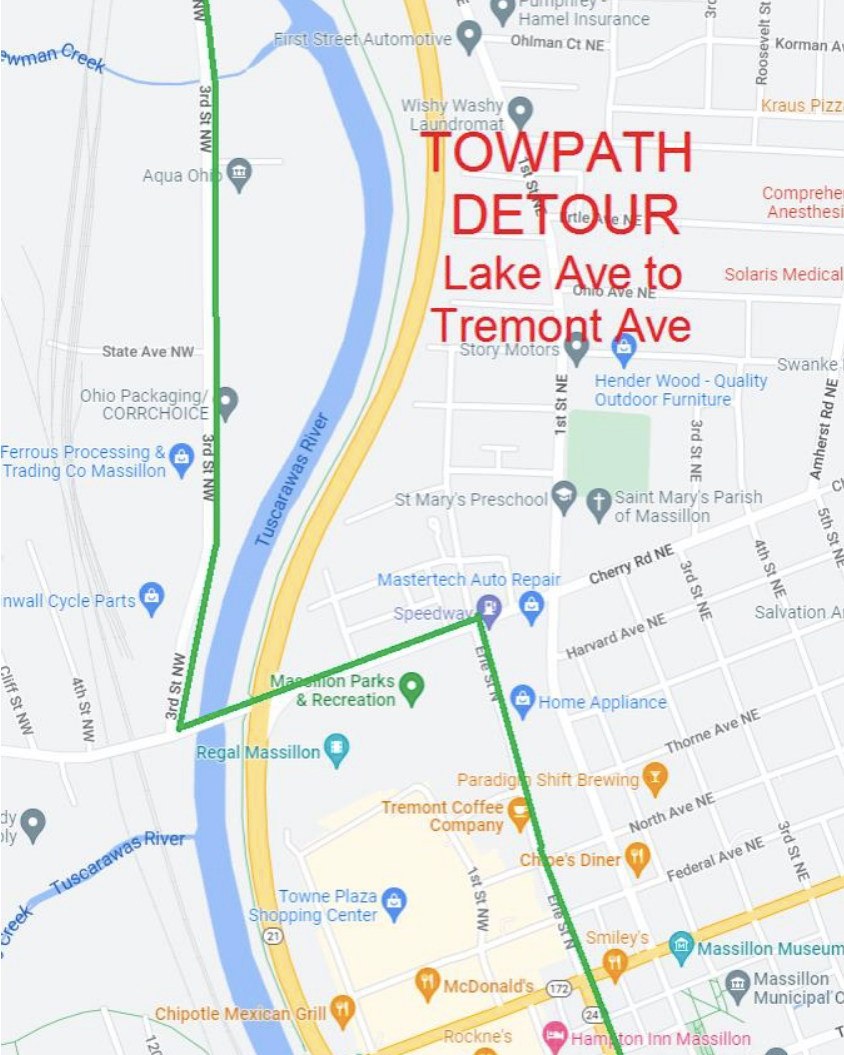 Massillon suggested detour map