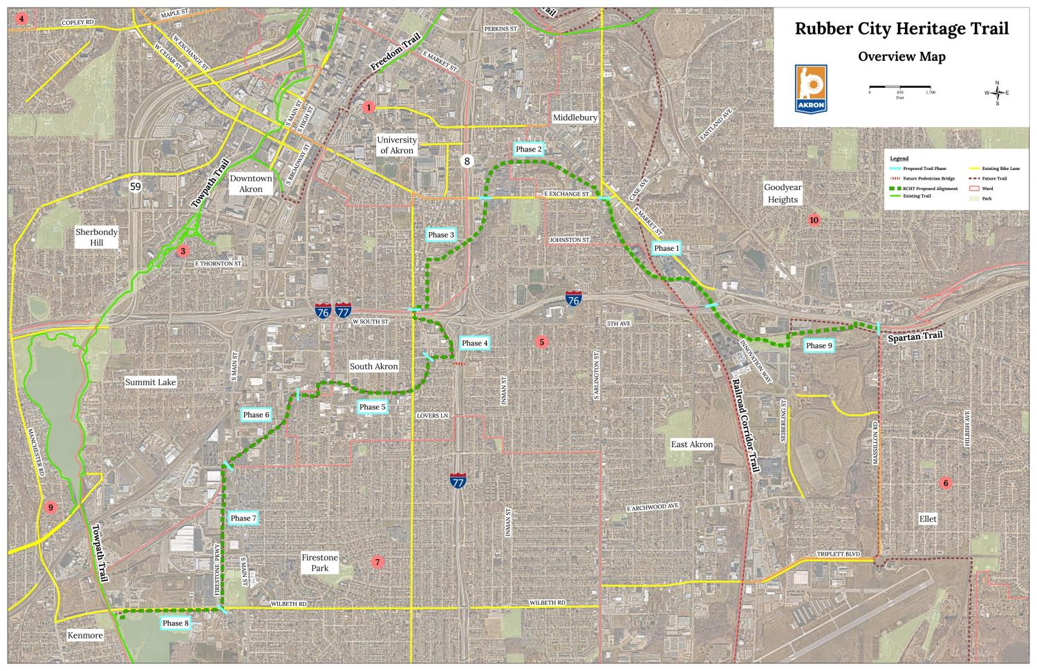 Rubber City Heritage Trail segments