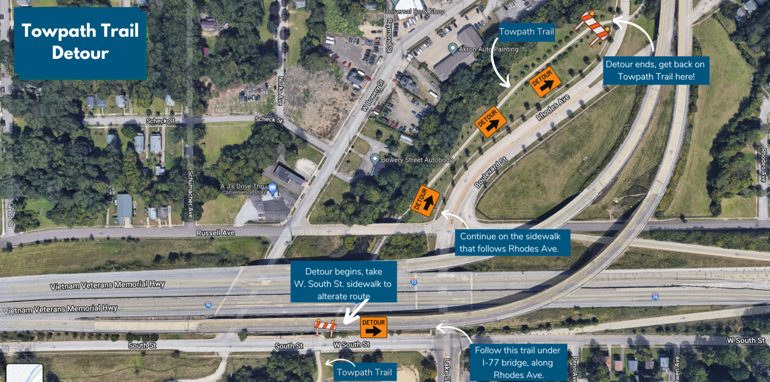 Summit Lake Towpath Detour