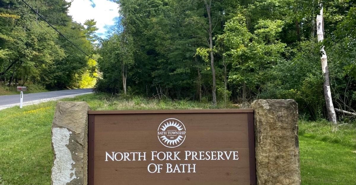 North Fork Preserve of Bath park signage