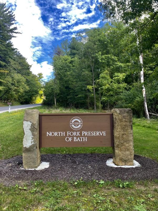 North Fork Preserve of Bath park signage